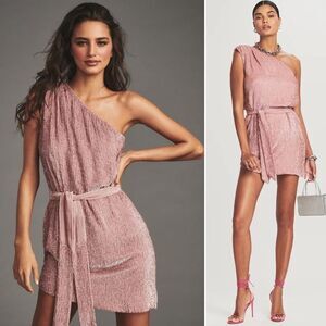 NWT Retrofete Ella Sequin Paillette Dress Dusty Rose Pink Size Medium